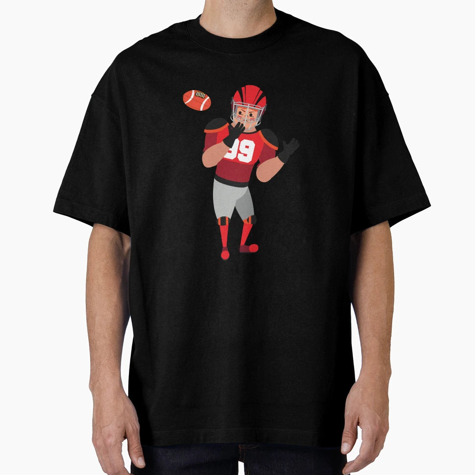 American Football Cartoon T-Shirt - Fun Novelty Design for Adults - T-Shirt, Sweatshirt, Hoodie
