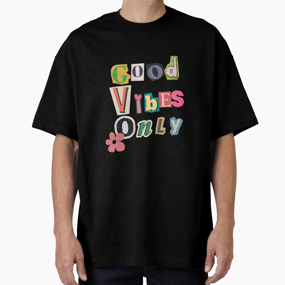Good Vibes Only Retro Collage Typography by - Adult & Kids T-Shirts, Sweatshirts & Hoodies apparel design preview 1