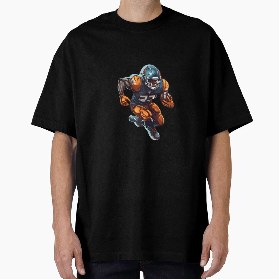 Artistic Cartoon Football Player T-Shirt - Novelty Apparel for Adults - T-Shirt, Sweatshirt, Hoodie