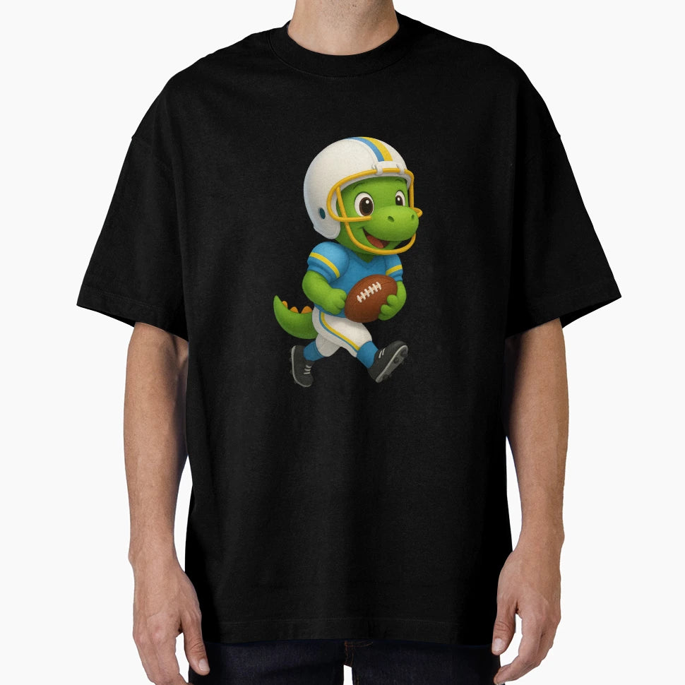 Green Dino Running Football T-Shirt - Casual Everyday Wear Men Women - T-Shirt, Sweatshirt, Hoodie
