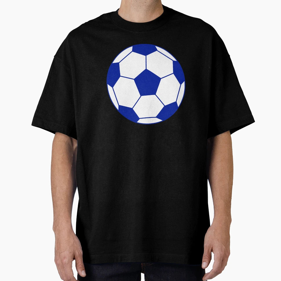 Soccer Ball Blue T-Shirt - Casual Everyday Wear Men Women - T-Shirt, Sweatshirt, Hoodie