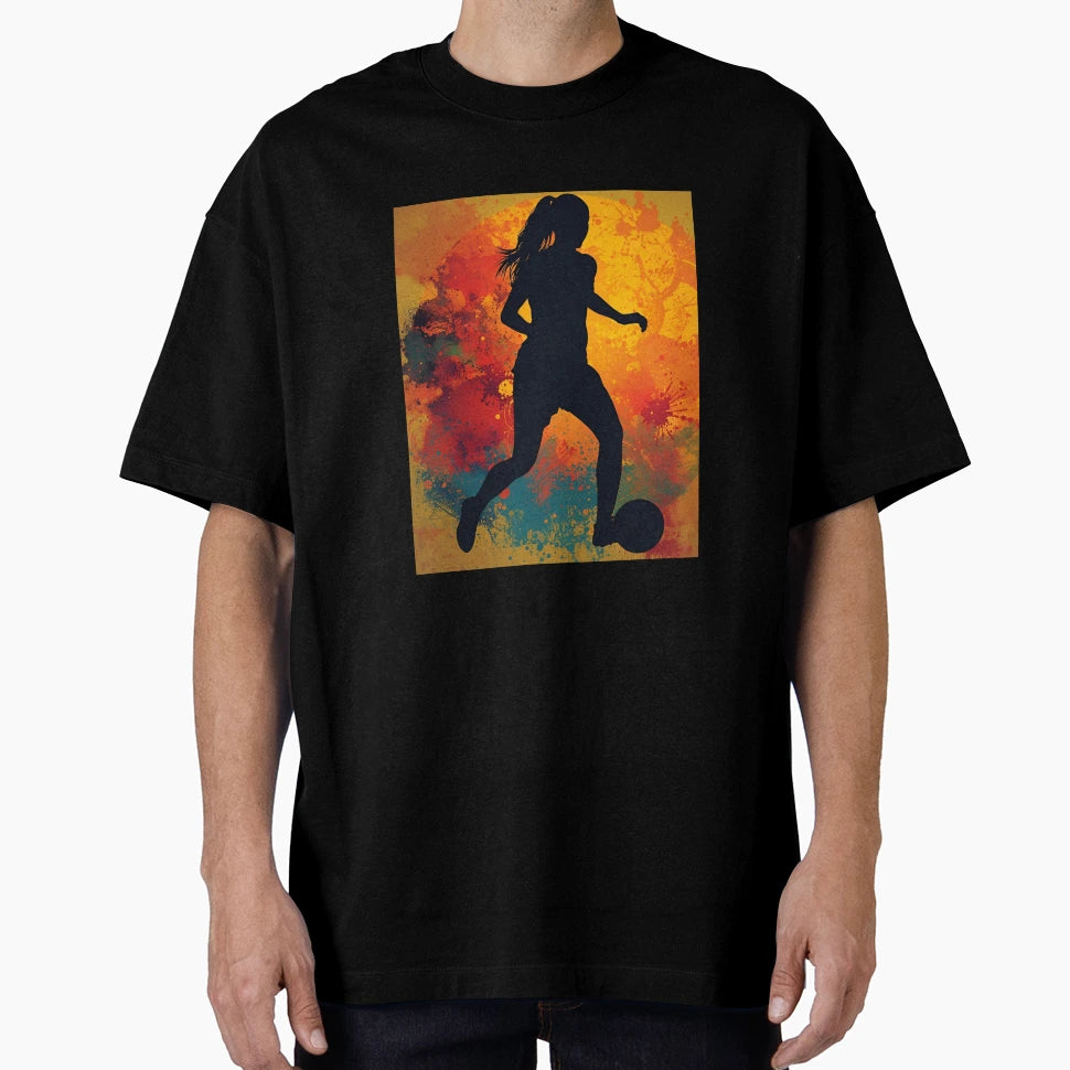 Soccer Player Silhouette Sports Art T-Shirt - Graphic Print Men Women - T-Shirt, Sweatshirt, Hoodie