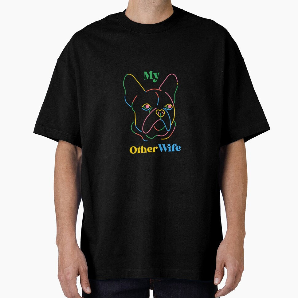 My Other Wife is a French Bulldog Funny Cute Retro by - Adult & Kids T-Shirts, Sweatshirts & Hoodies apparel design preview 1