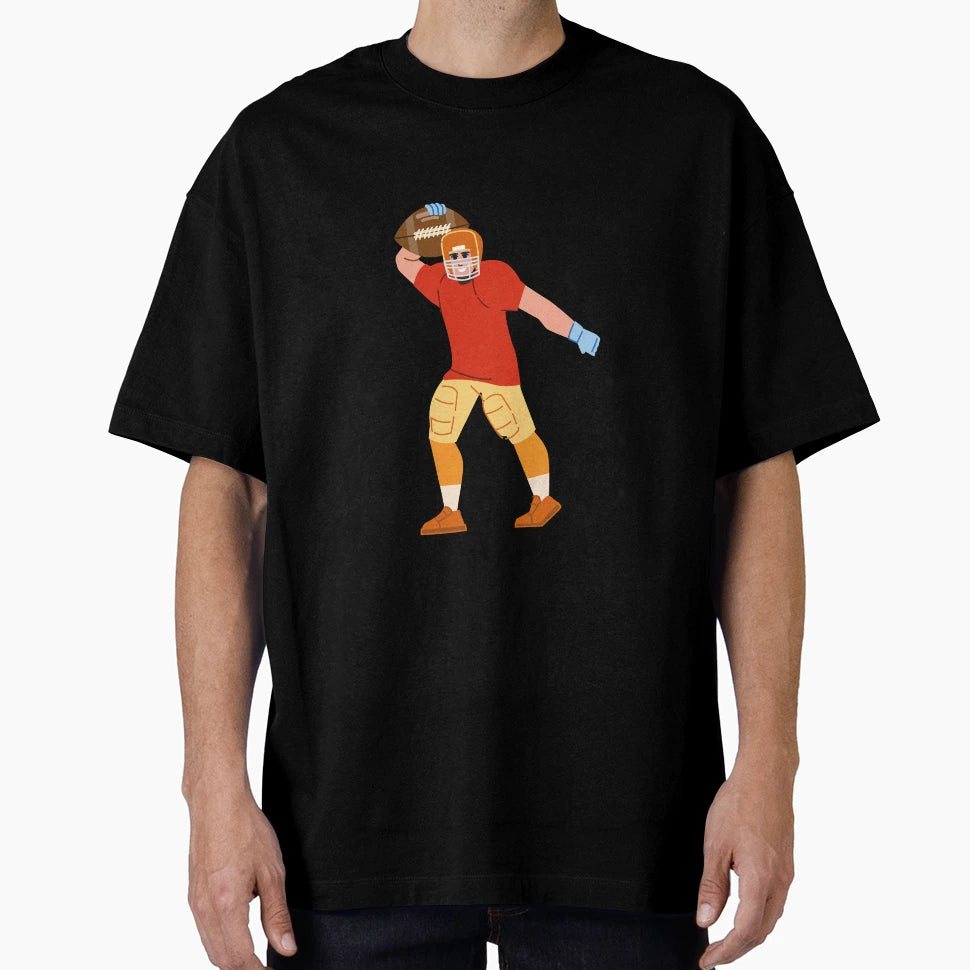American Football Cartoon T-Shirt - Minimalist Print Men Women - T-Shirt, Sweatshirt, Hoodie