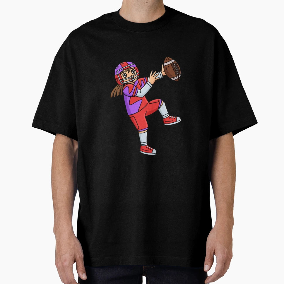American Football Cartoon T-Shirt - Unique Graphic for Adults - T-Shirt, Sweatshirt, Hoodie
