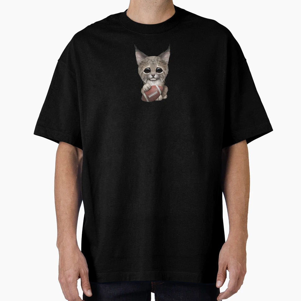 Lynx Cub Playing Football T-Shirt - Unique Graphic Men Women - T-Shirt, Sweatshirt, Hoodie