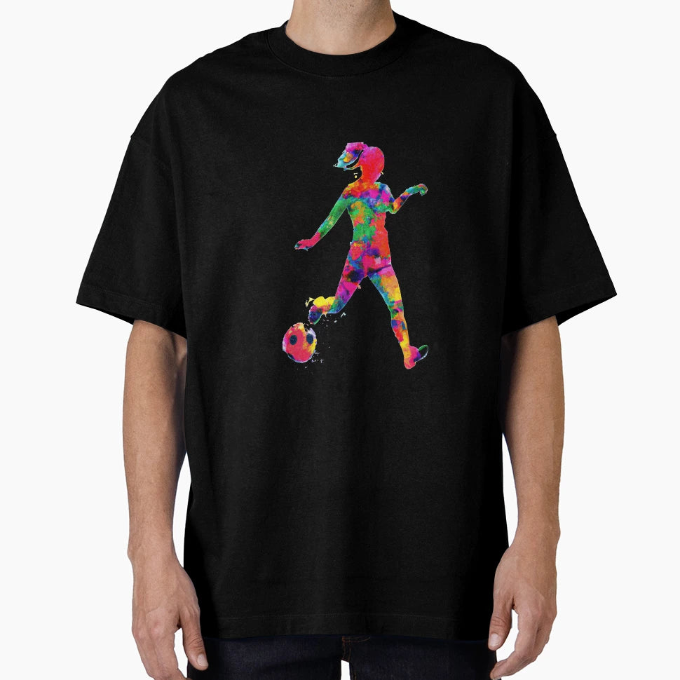 Soccer Player Watercolor Art T-Shirt - Aesthetic Graphic Unisex - T-Shirt, Sweatshirt, Hoodie