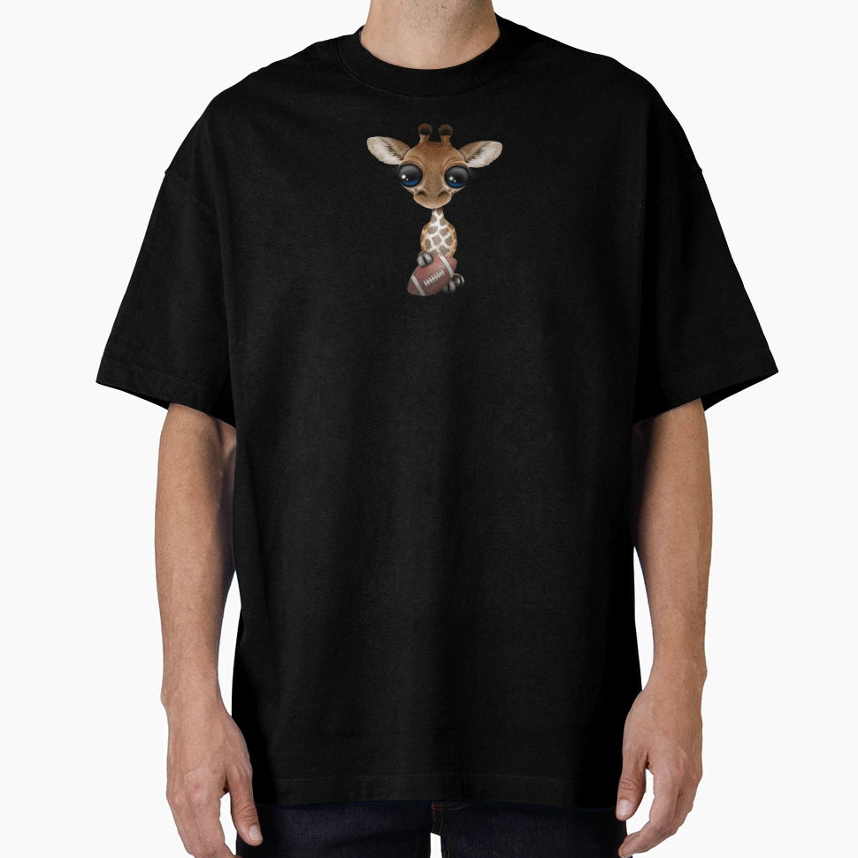 Giraffe Playing Football T-Shirt - Trendy Graphic Unisex - T-Shirt, Sweatshirt, Hoodie