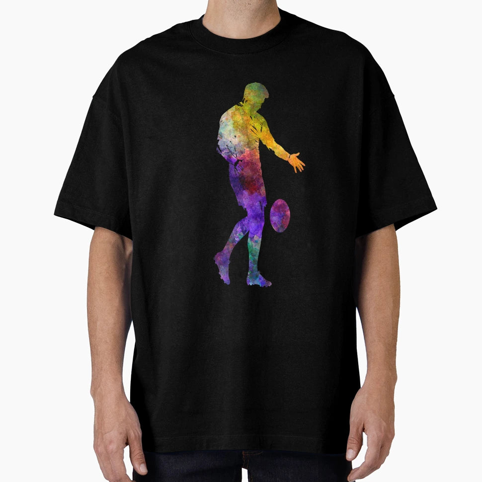 Rugby Player 02 Watercolor T-Shirt - Fun Novelty Design for Adults - T-Shirt, Sweatshirt, Hoodie