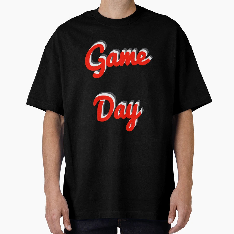 Red And White Game Day T-Shirt - Custom Art Print Men Women - T-Shirt, Sweatshirt, Hoodie