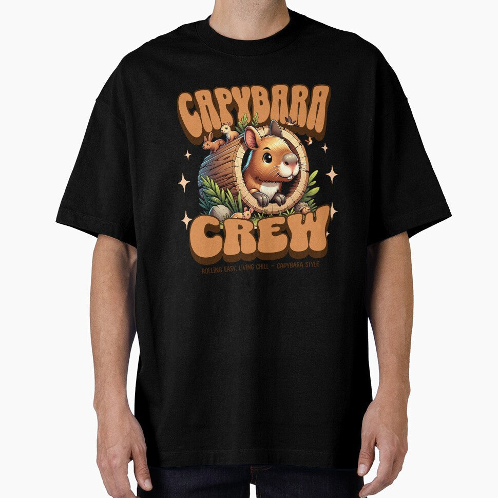 Capybara Crew Rolling with Chilling by FreshPixelArt - Adult & Kids T-Shirts, Sweatshirts & Hoodies apparel design preview 1