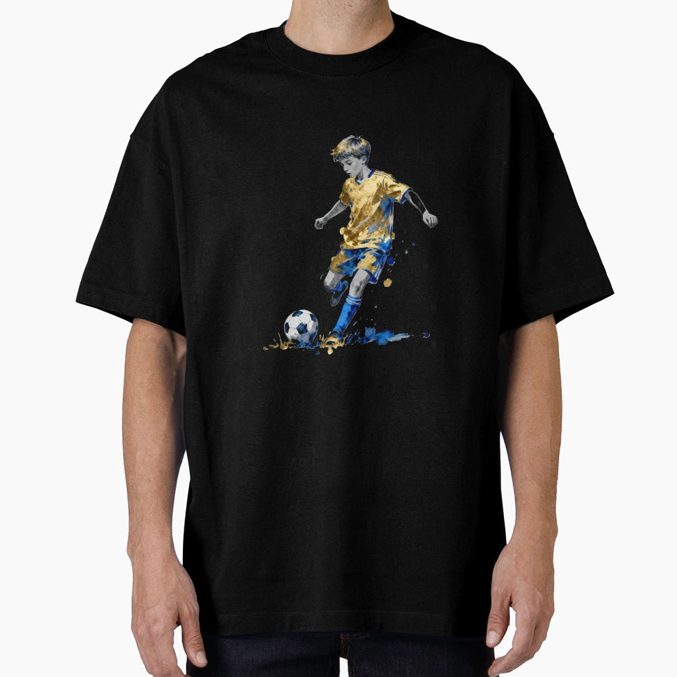Golden Soccer Spirit Nordic Brush T-Shirt - Casual Everyday Wear Unisex - T-Shirt, Sweatshirt, Hoodie