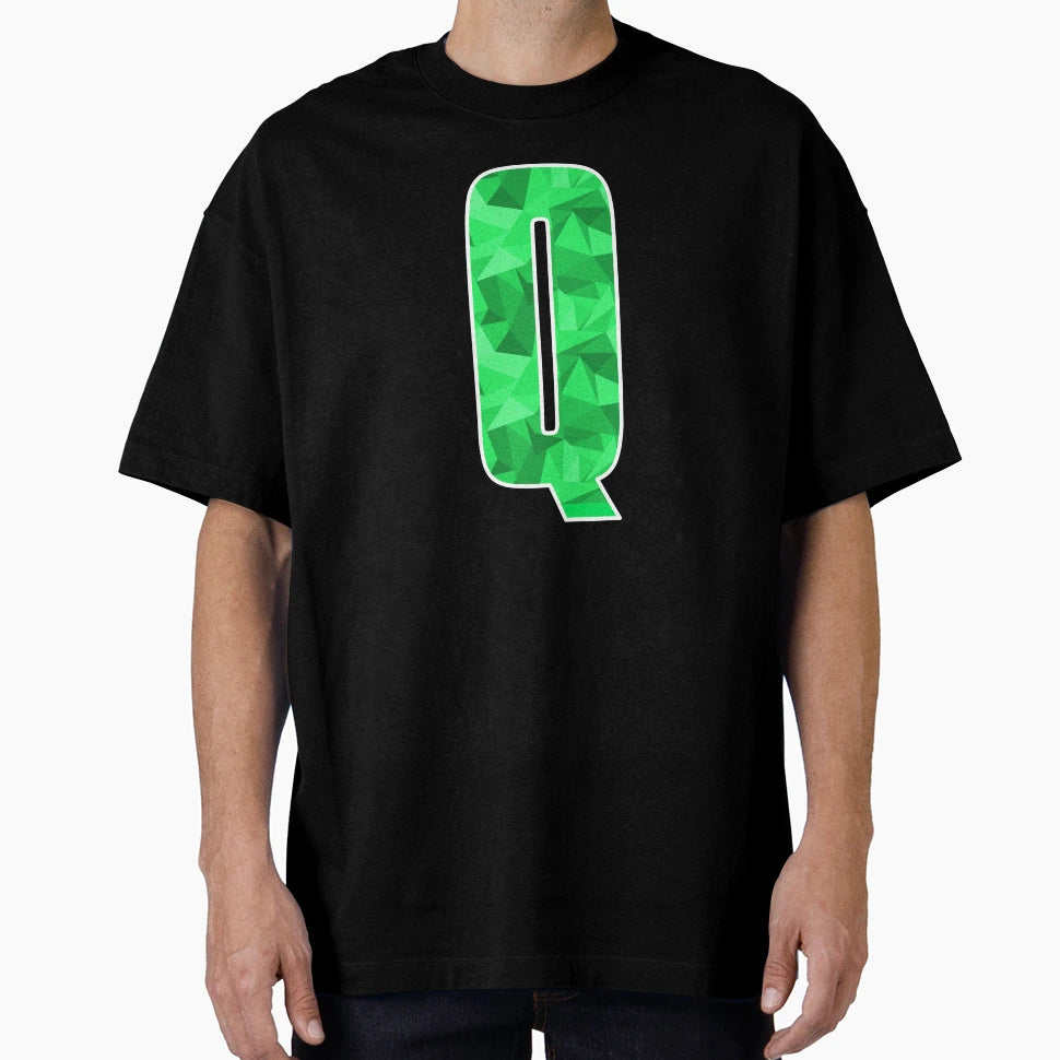 Letter Q Monogram Letter Art Green T-Shirt - Novelty Apparel Unisex - T-Shirt, Sweatshirt, Hoodie