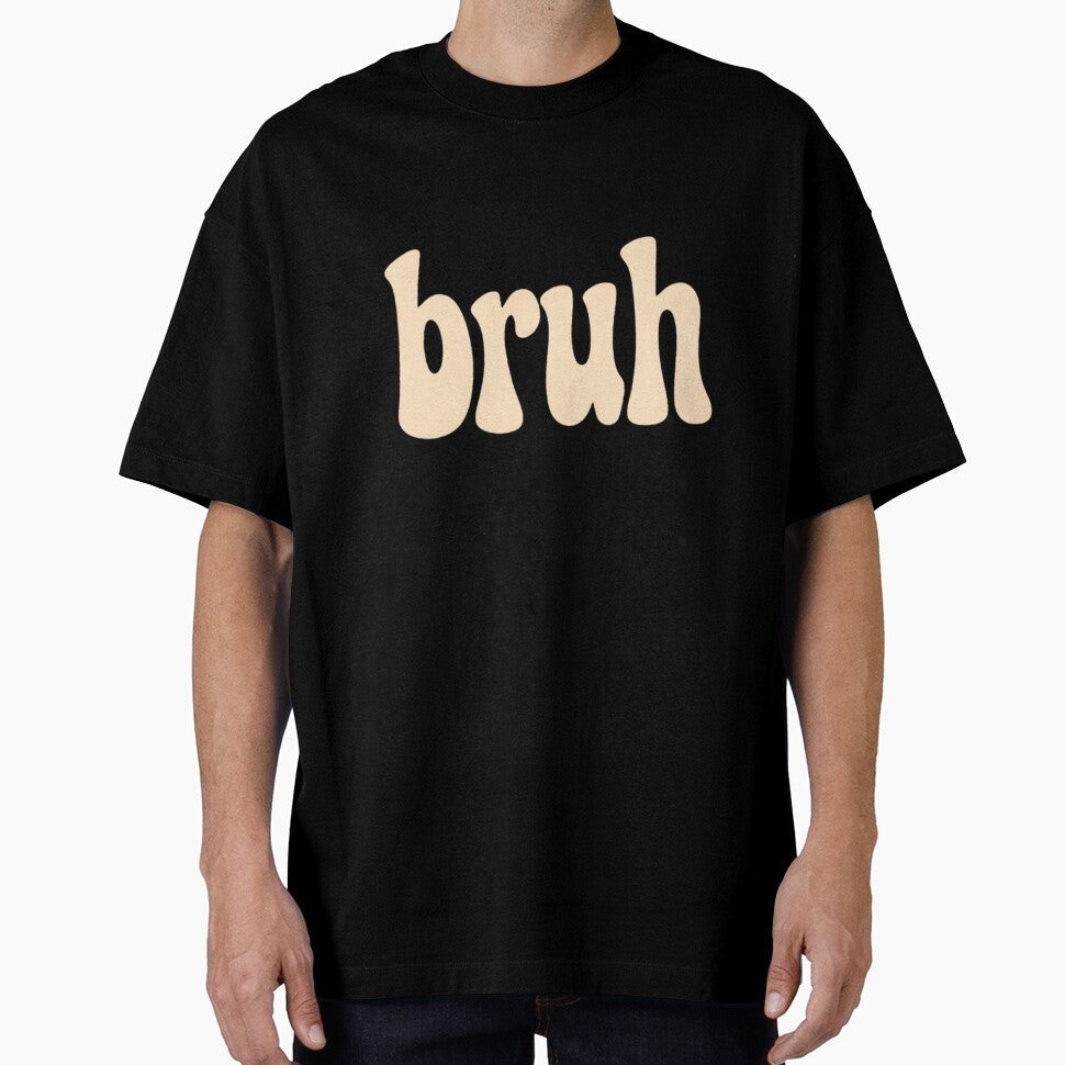 Bruh Wavy Retro Font Funny Aesthetic minimalist by - Adult & Kids T-Shirts, Sweatshirts & Hoodies apparel design preview 1