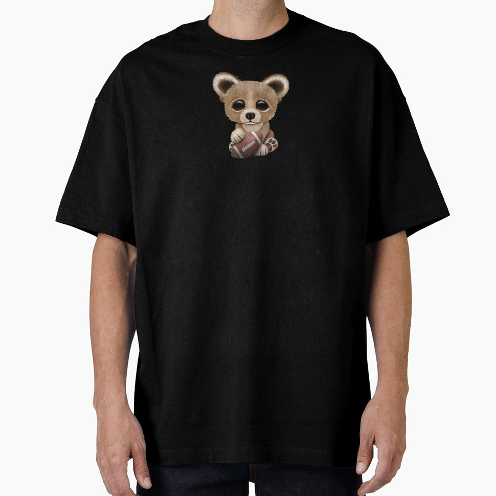 Bear Playing Football T-Shirt - Novelty Apparel for Adults - T-Shirt, Sweatshirt, Hoodie