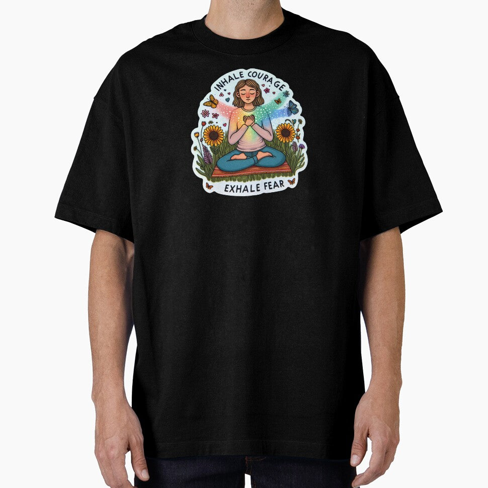 Inhale Courage Exhale Fear Healing Meditation by - Adult & Kids T-Shirts, Sweatshirts & Hoodies apparel design preview 1