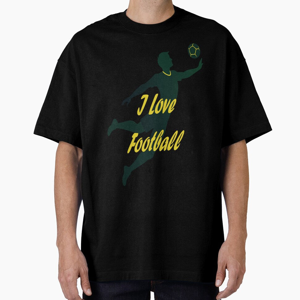 I Love Football Dynamic Player Silhouette by - Adult & Kids T-Shirts, Sweatshirts & Hoodies apparel design preview 1