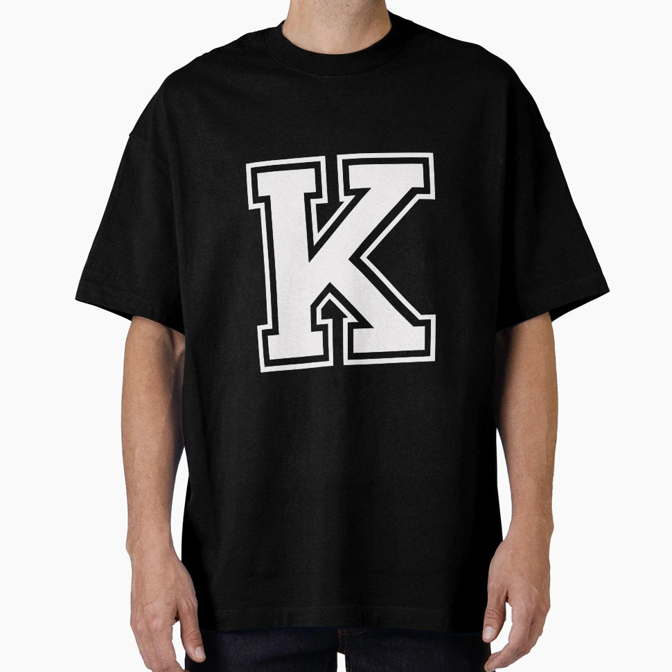 Letter K White T-Shirt - Graphic Print Men Women - T-Shirt, Sweatshirt, Hoodie