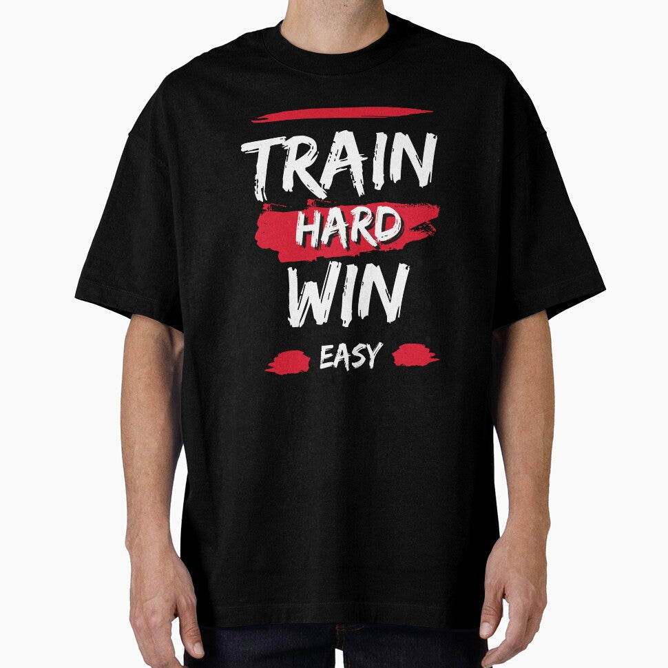 Train Hard Win Easy Fitness Motivational Quote by - Adult & Kids T-Shirts, Sweatshirts & Hoodies apparel design preview 1