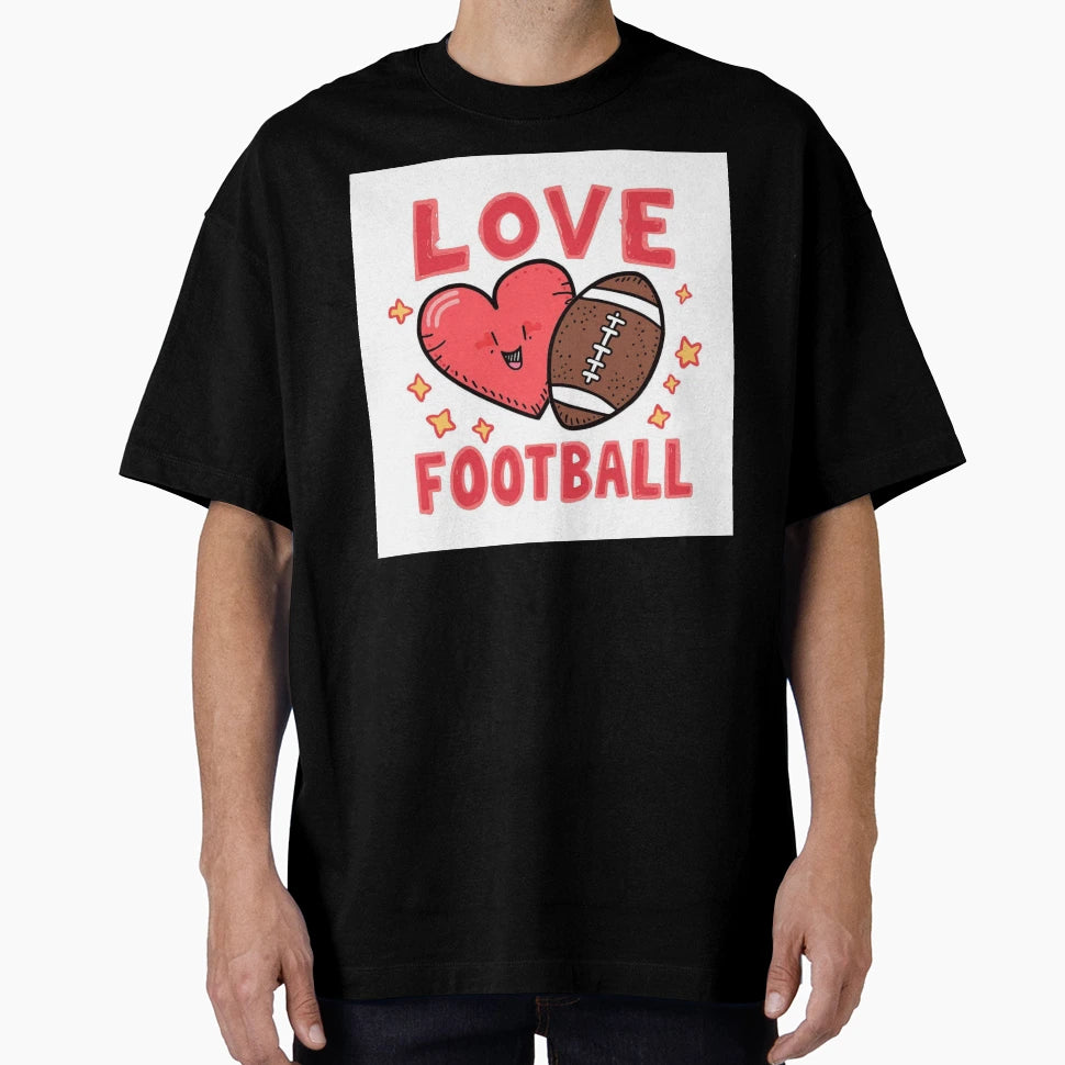 Love Football T-Shirt - Minimalist Print for Adults - T-Shirt, Sweatshirt, Hoodie