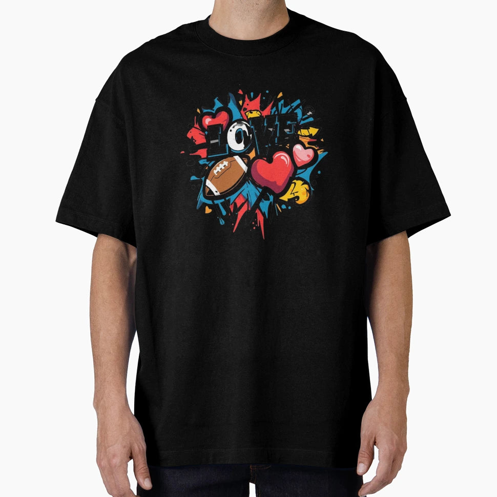 Love Football T-Shirt - Aesthetic Graphic for Adults - T-Shirt, Sweatshirt, Hoodie