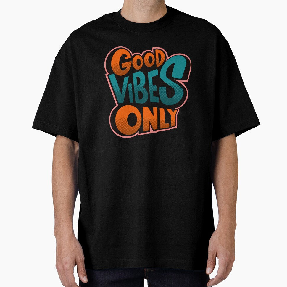 Good Vibes Only Retro Pop Typography Colorful 90s - Adult & Kids T-Shirts, Sweatshirts & Hoodies apparel design preview 1