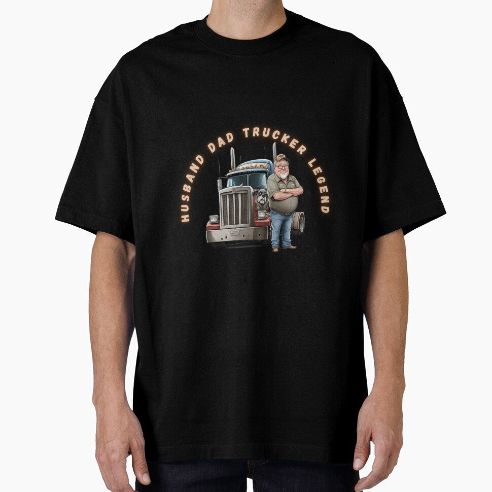 Trucker Legend: Husband and Dad by Robo-toons - Adult & Kids T-Shirts, Sweatshirts & Hoodies apparel design preview 1