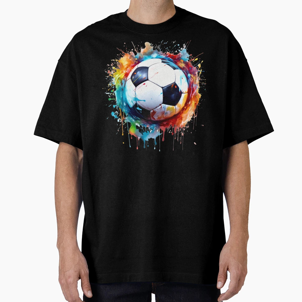 Watercolor Football Simple Colors T-Shirt - Aesthetic Graphic for Adults - T-Shirt, Sweatshirt, Hoodie