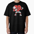 Heart Football Player Cartoon Mascot T-Shirt - Aesthetic Graphic Men Women - T-Shirt, Sweatshirt, Hoodie