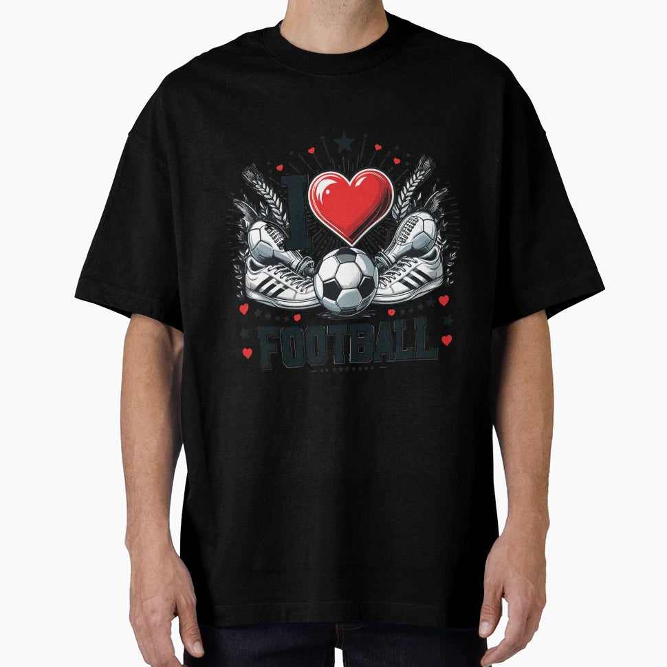 I Love Football T-Shirt - Custom Art Print for Adults - T-Shirt, Sweatshirt, Hoodie