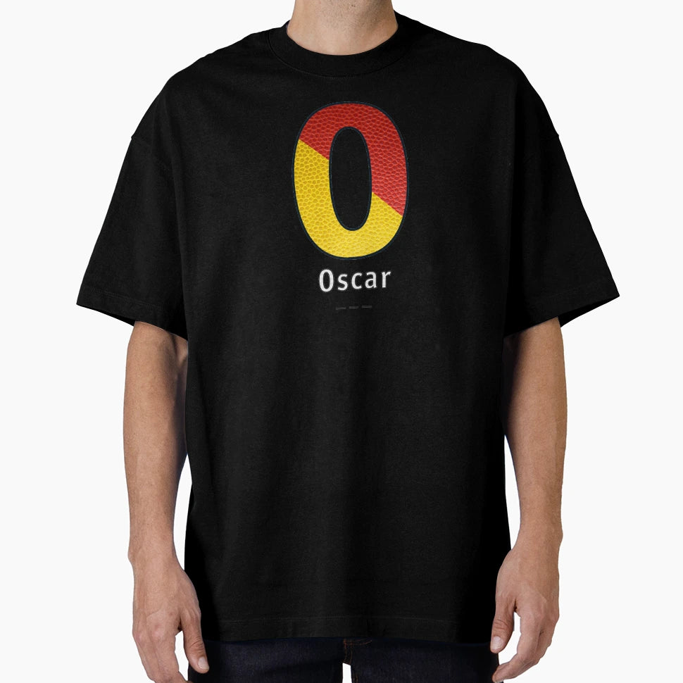 Oscar Navy Alphabet Leather T-Shirt - Custom Art Print Men Women - T-Shirt, Sweatshirt, Hoodie