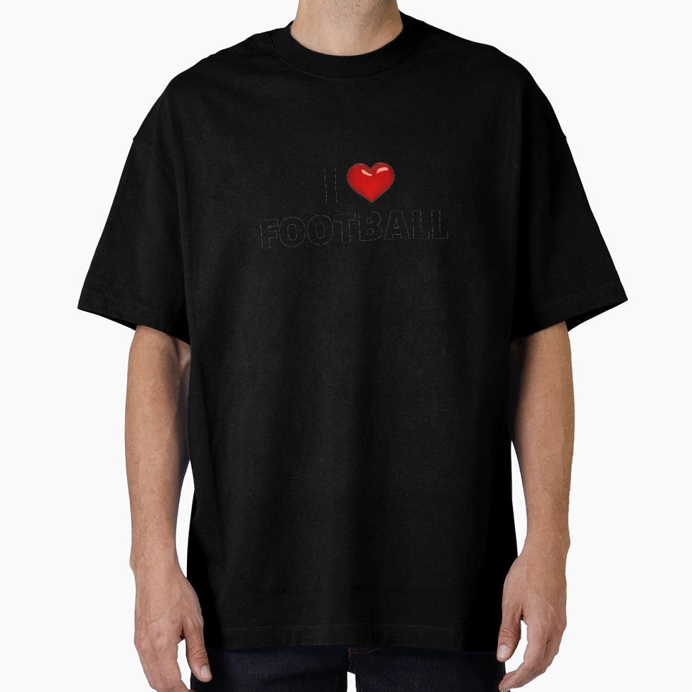 I Love Football Heart T-Shirt - Custom Art Print for Adults - T-Shirt, Sweatshirt, Hoodie