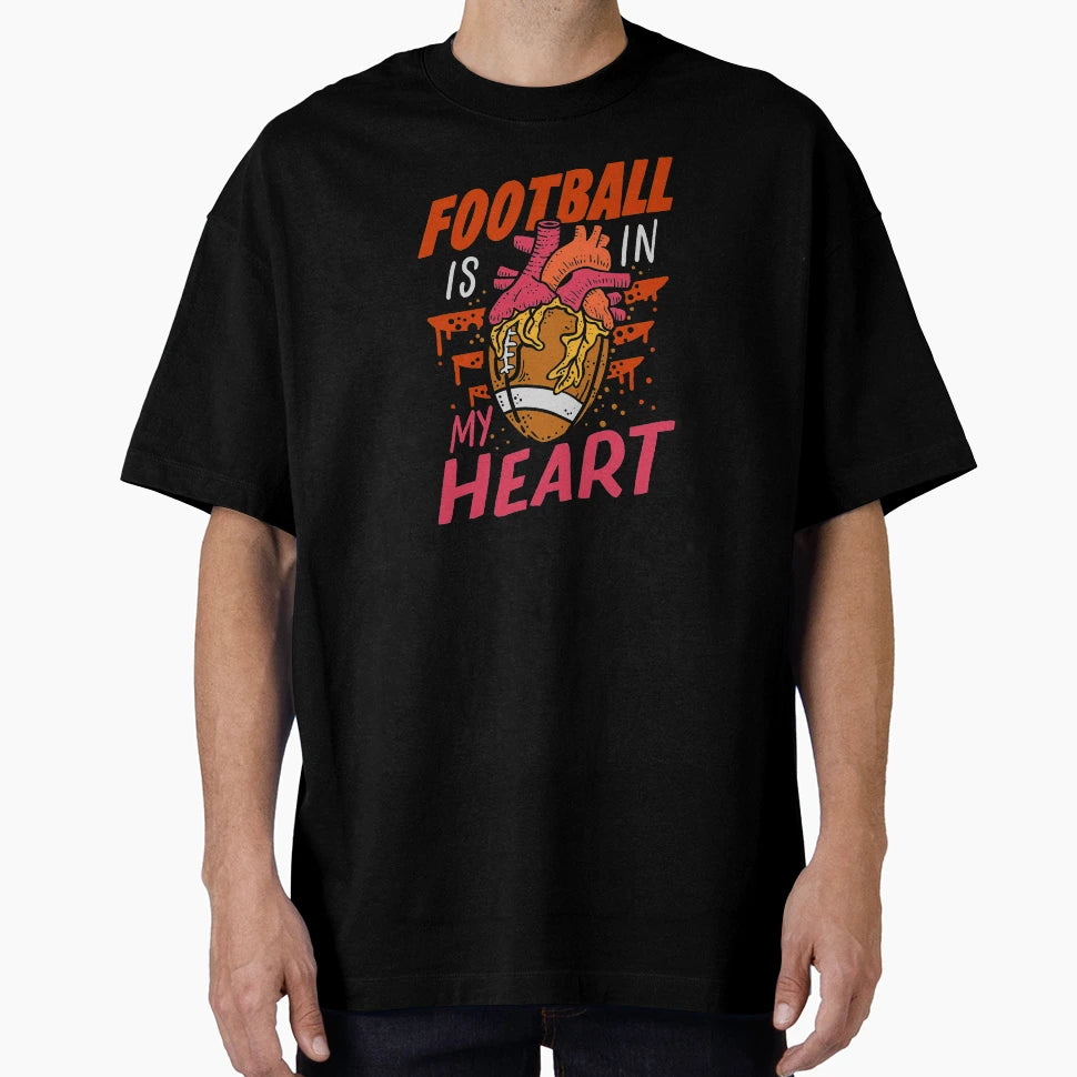 Football Is My Heart Sports Game T-Shirt - Unique Graphic Men Women - T-Shirt, Sweatshirt, Hoodie