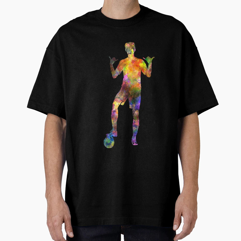 Soccer Football Player Young Saluting T-Shirt - Minimalist Print for Adults - T-Shirt, Sweatshirt, Hoodie