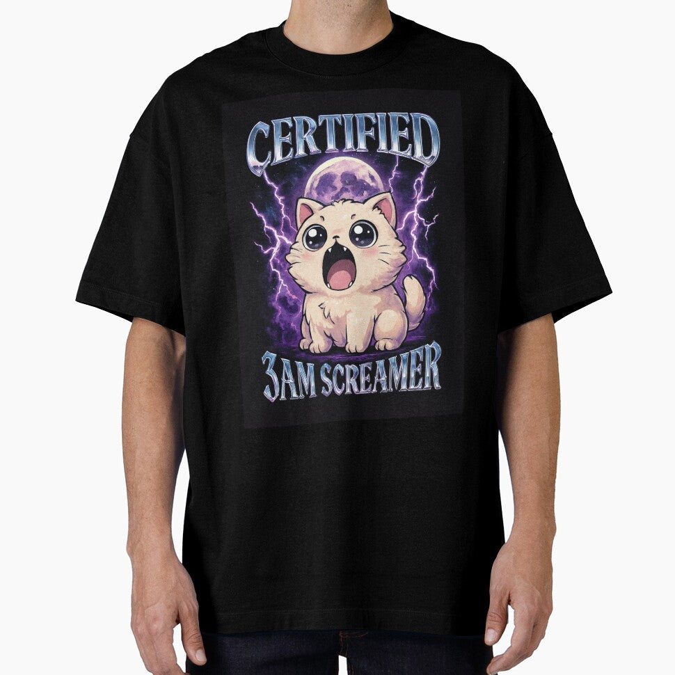 3AM Screamer Kawaii Chaos Cat by catastrocat - Adult & Kids T-Shirts, Sweatshirts & Hoodies apparel design preview 1