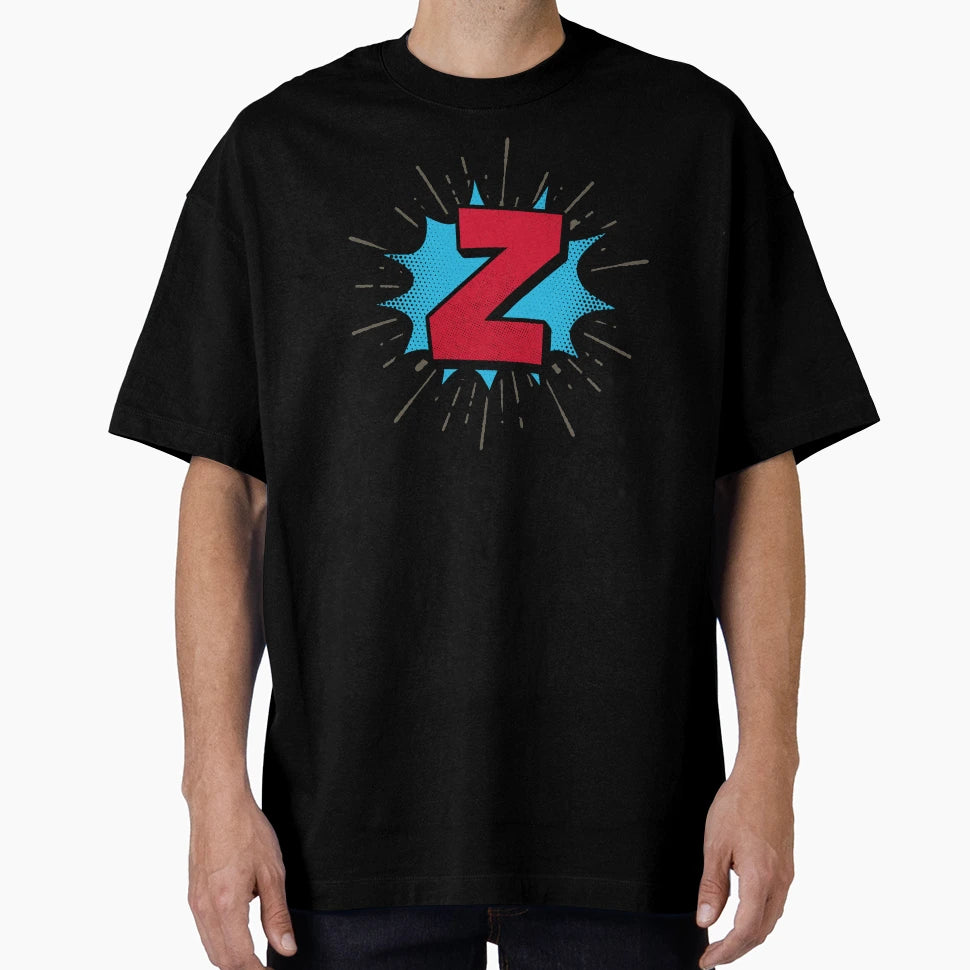 Monogram Z Cartoon Explosion Effect T-Shirt - Graphic Print Men Women - T-Shirt, Sweatshirt, Hoodie