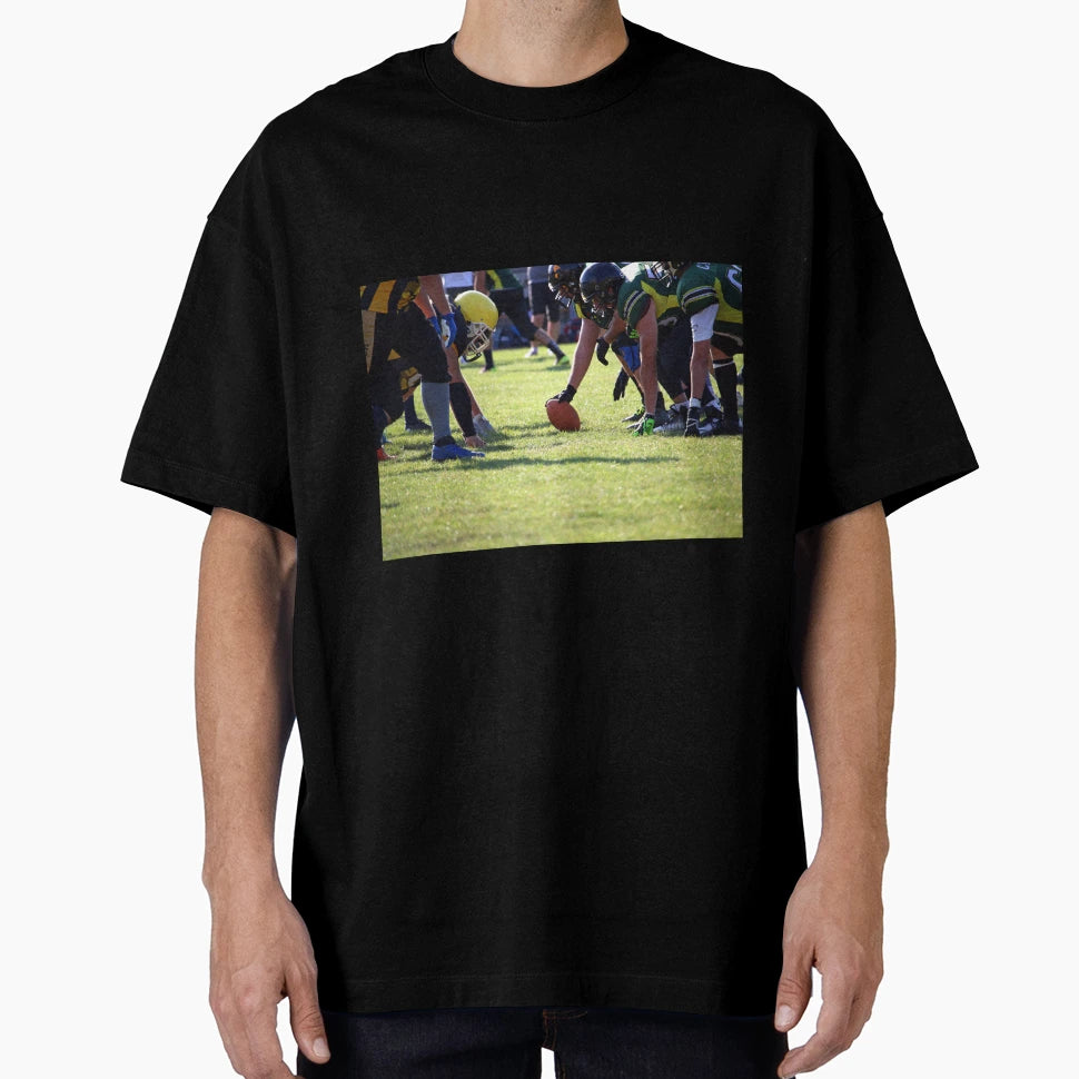 American Football Players Scrimmage T-Shirt - Aesthetic Graphic for Adults - T-Shirt, Sweatshirt, Hoodie