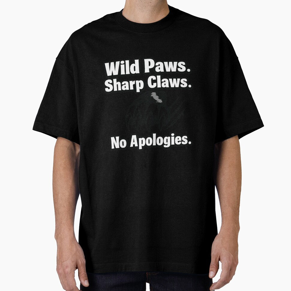 Wild Paws Sharp Claws Typography Quote by Paw Sketch - Adult & Kids T-Shirts, Sweatshirts & Hoodies apparel design preview 1