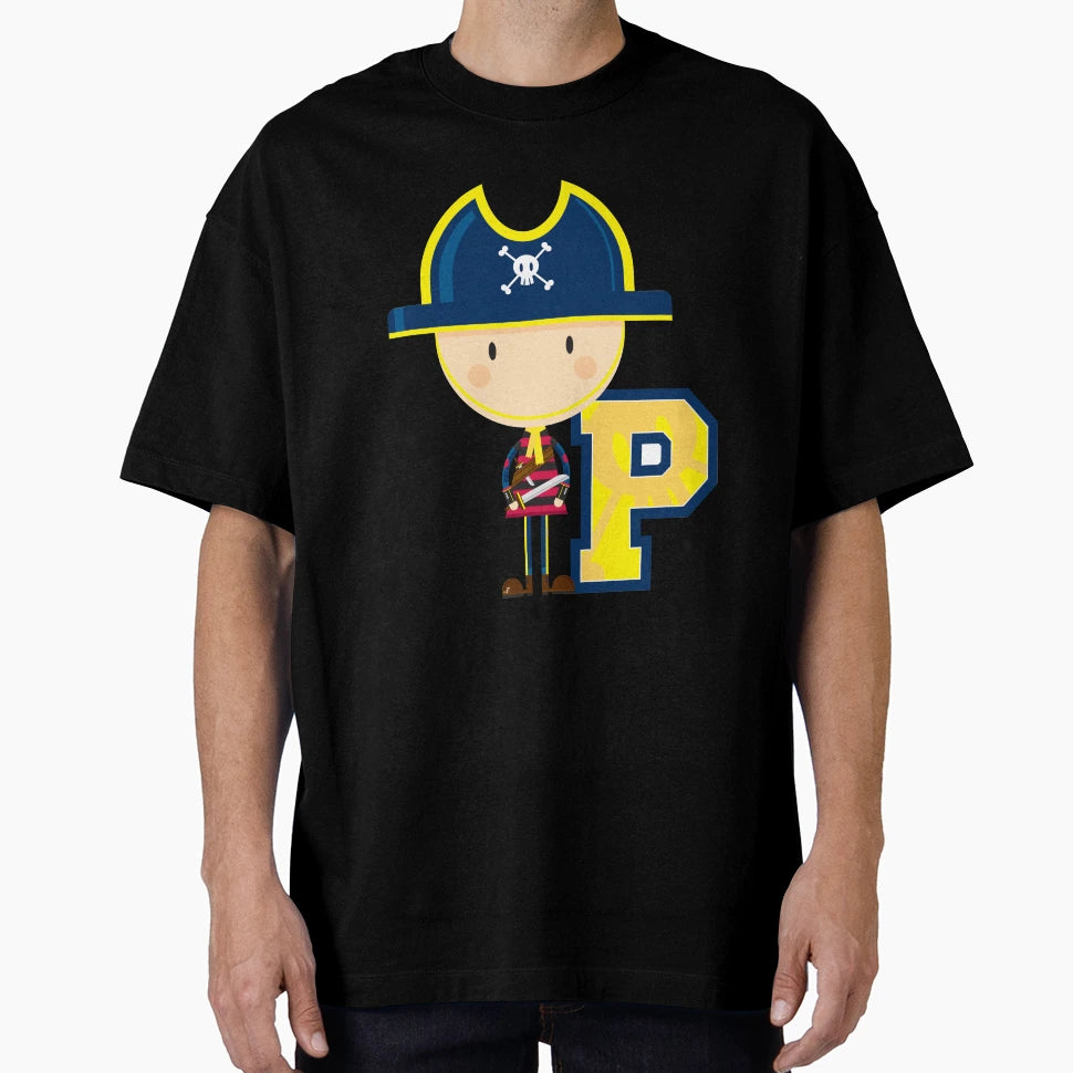 P Is Pirate Educational Illustration T-Shirt - Graphic Print Men Women - T-Shirt, Sweatshirt, Hoodie