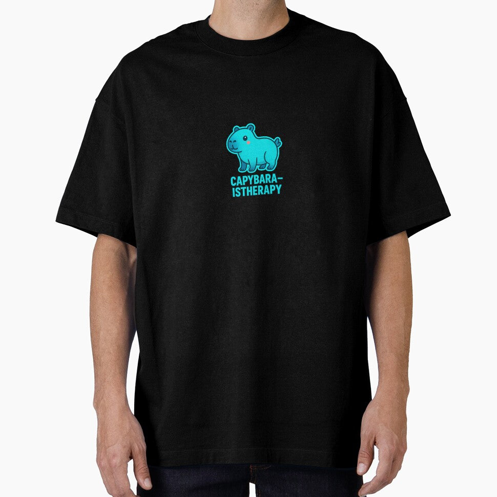 Capybara Is Therapy Cute Relaxing by CyberCharm - Adult & Kids T-Shirts, Sweatshirts & Hoodies apparel design preview 1