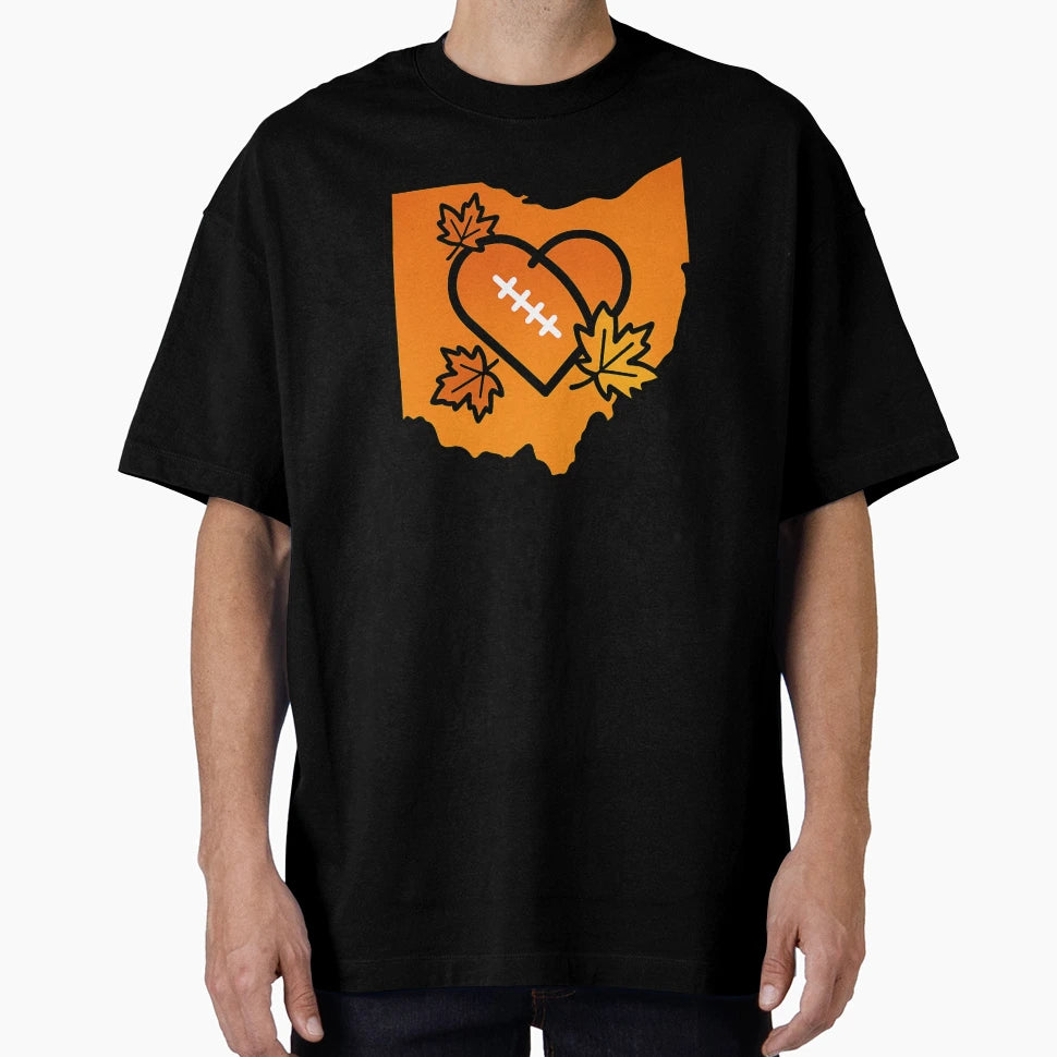 Fall Football Ohio Love T-Shirt - Fun Novelty Design Men Women - T-Shirt, Sweatshirt, Hoodie