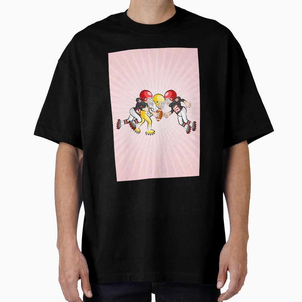 Three American Football Players Action T-Shirt - Graphic Print Men Women - T-Shirt, Sweatshirt, Hoodie