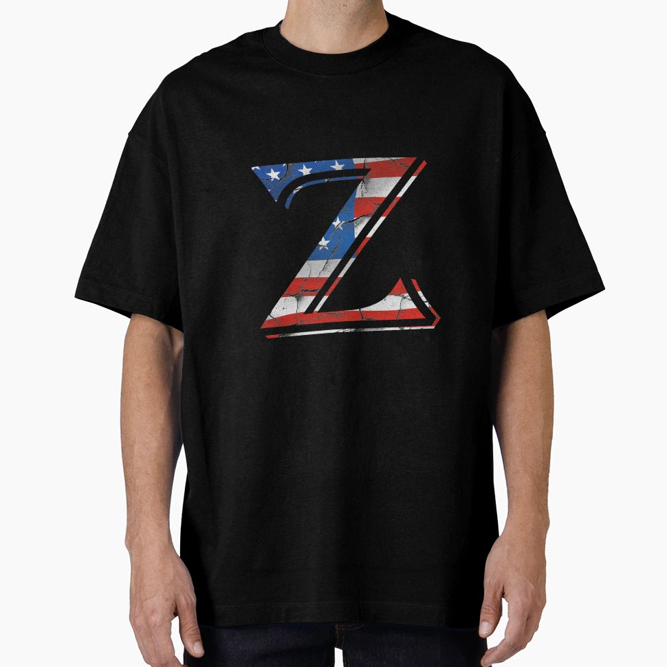 Letter Z Usa Flag Patriotic Wink T-Shirt - Fun Novelty Design Unisex - T-Shirt, Sweatshirt, Hoodie