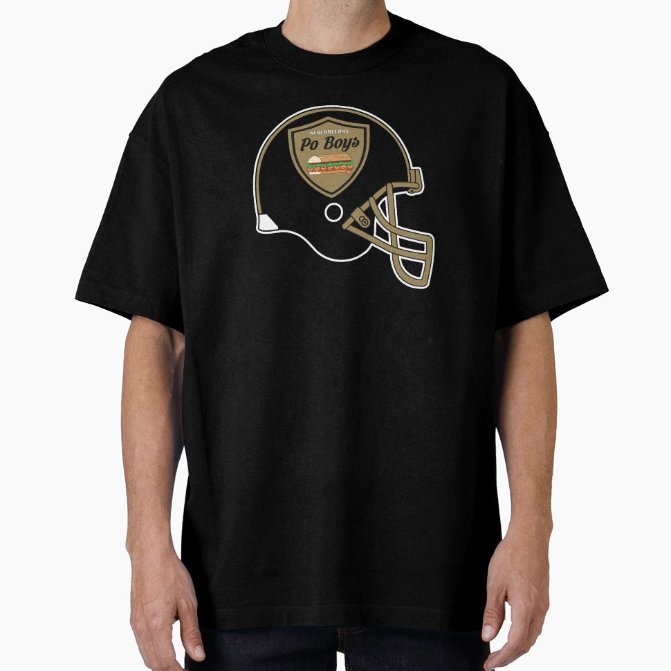New Orleans Po Black Helmet T-Shirt - Trendy Graphic for Adults - T-Shirt, Sweatshirt, Hoodie