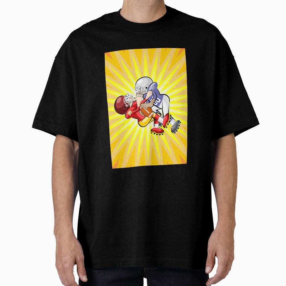 Two Football Players Facing Ball T-Shirt - Unique Graphic for Adults - T-Shirt, Sweatshirt, Hoodie