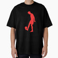 Football Red Dribbler Player Ball T-Shirt - Minimalist Print Men Women - T-Shirt, Sweatshirt, Hoodie