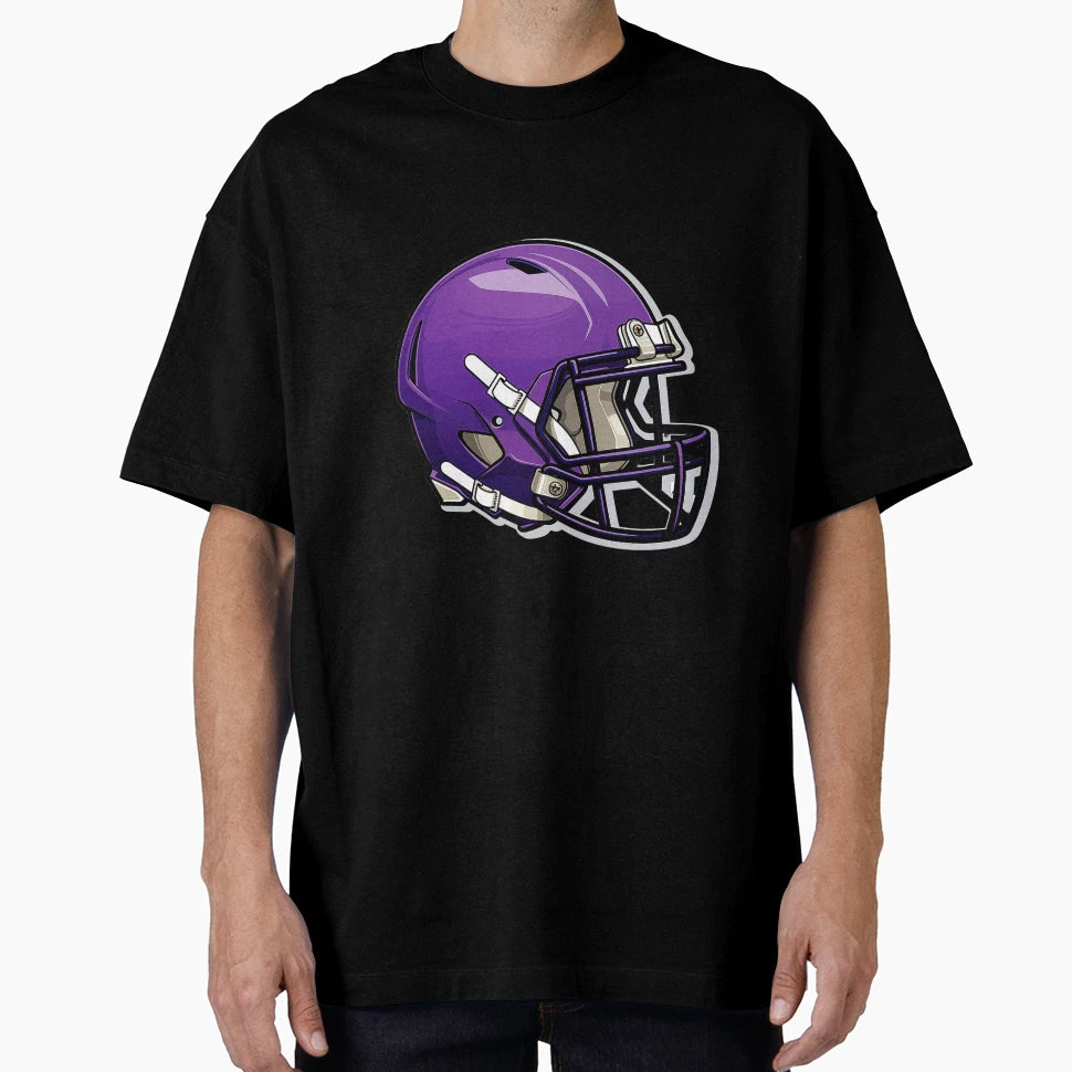 Purple Football Helmet T-Shirt - Fun Novelty Design Men Women - T-Shirt, Sweatshirt, Hoodie