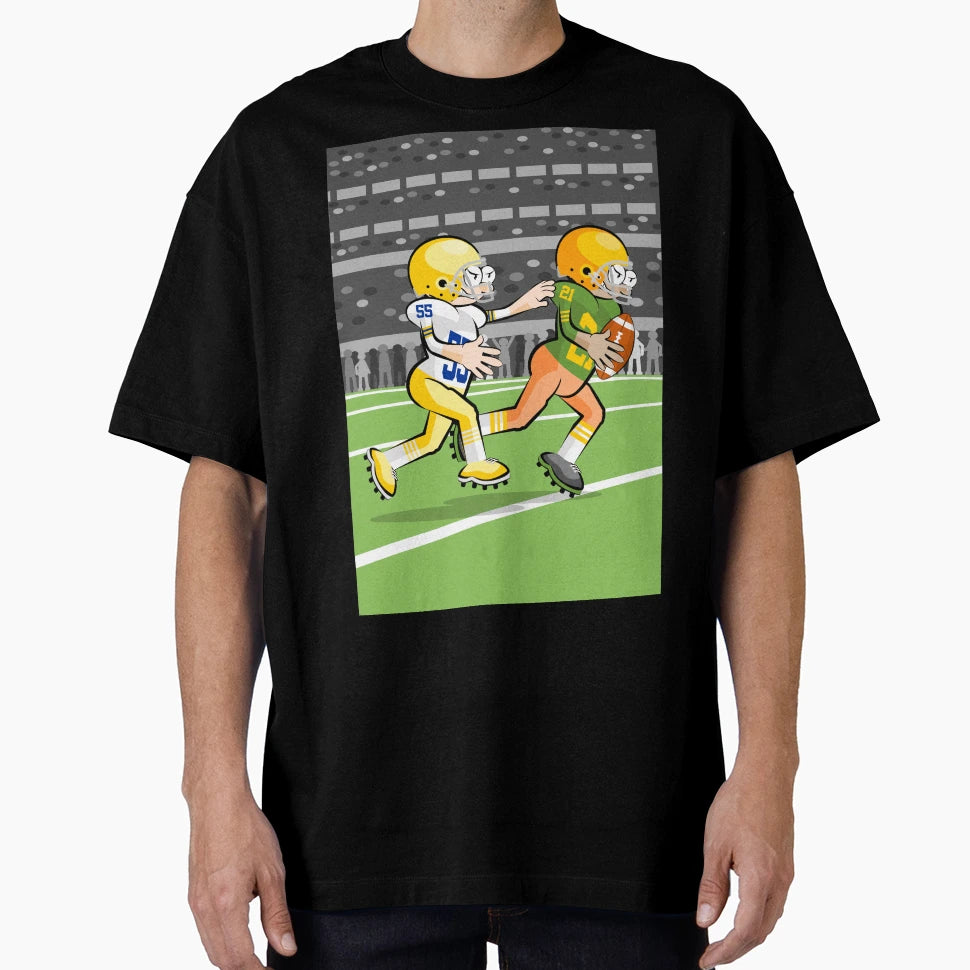 American Football Player Escapes Ball His T-Shirt - Novelty Apparel Unisex - T-Shirt, Sweatshirt, Hoodie