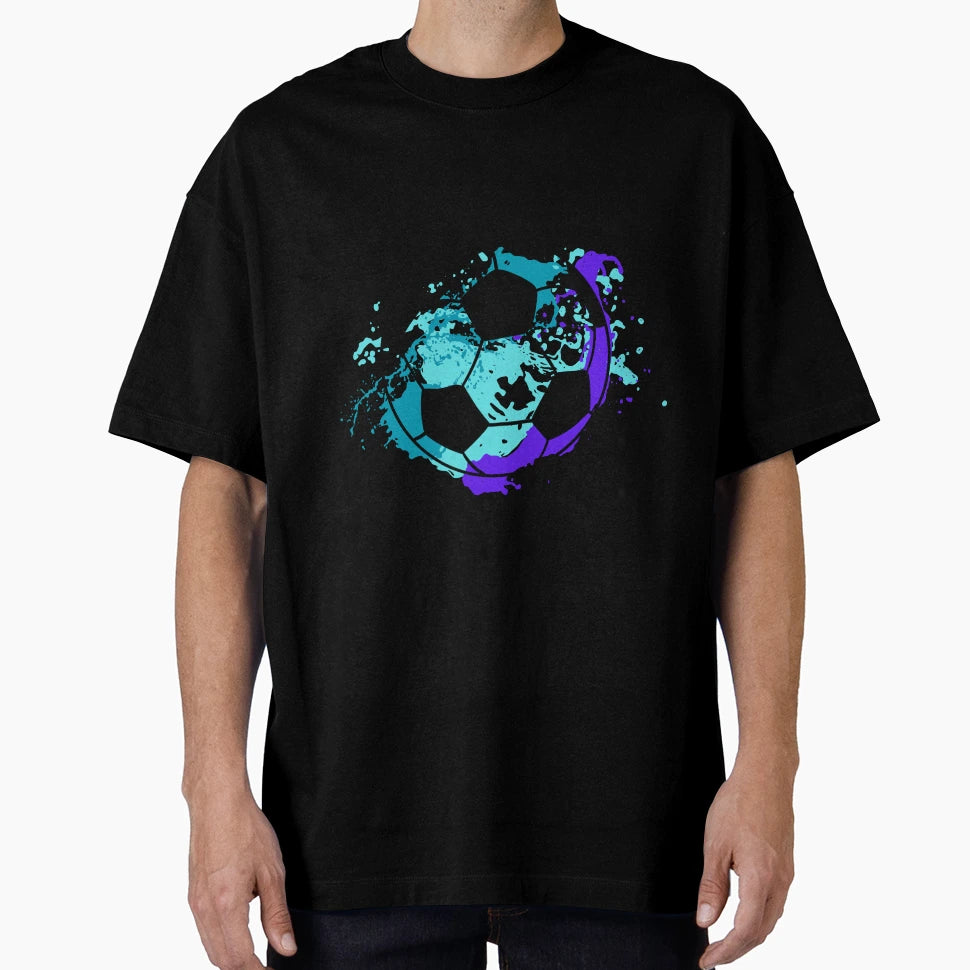 Football Turquoise Splash Ball T-Shirt - Fun Novelty Design Unisex - T-Shirt, Sweatshirt, Hoodie