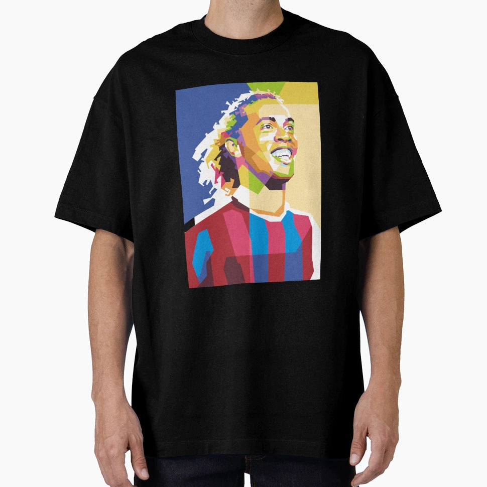 Ronaldinho Pop Art Portrait T-Shirt - Graphic Print for Adults - T-Shirt, Sweatshirt, Hoodie